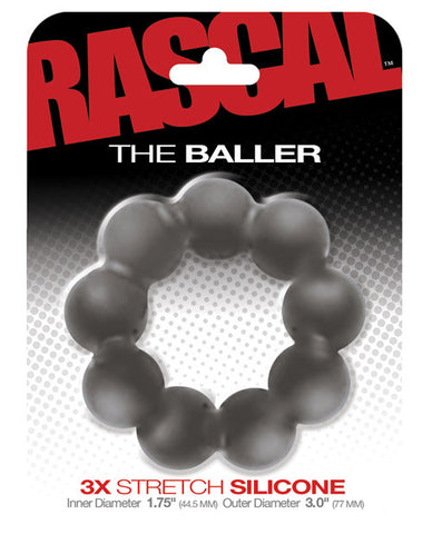 Rascal Toys The Baller 3x Stretch Silicone Cockring - Grey