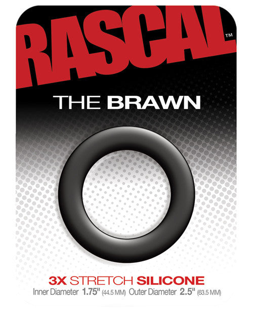 Rascal Toys The Brawn 3x Stretch Silicone Cockring - Black