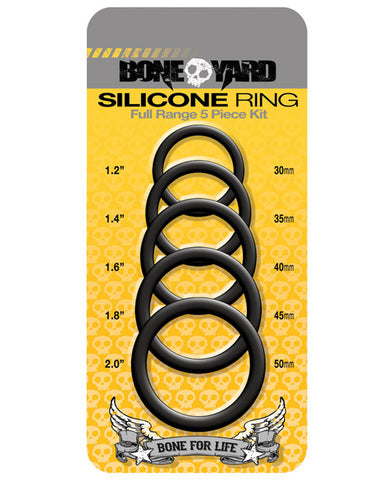 Boneyard 5 Pc Silicone Ring Kit - Black