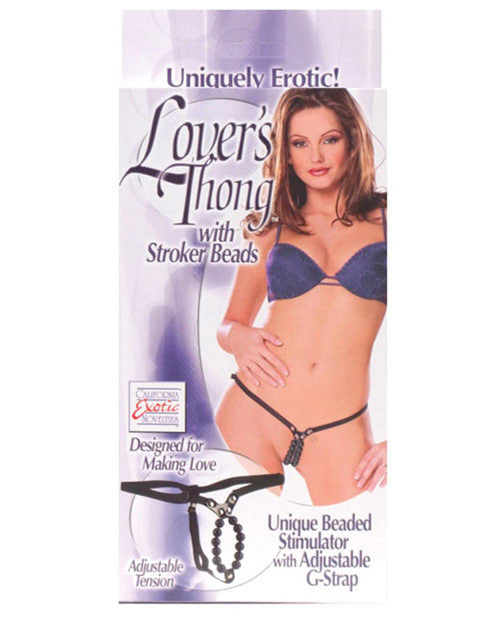 Lover's Thong W-stroker Beads Black O-s