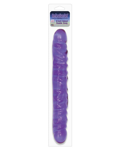 12" Reflective Gel Vein Double Dong - Lavender