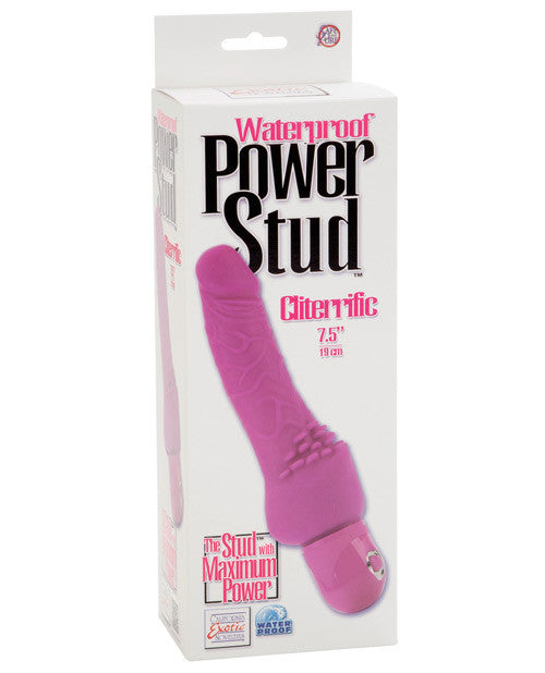 Power Stud Waterproof Cliterrific Dong - Pink