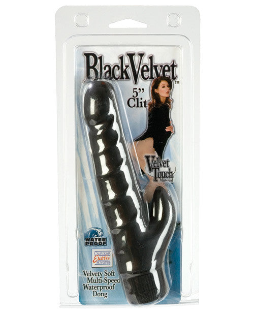 Futurotic Black Velvet 5" Dong With Clit Stimulator