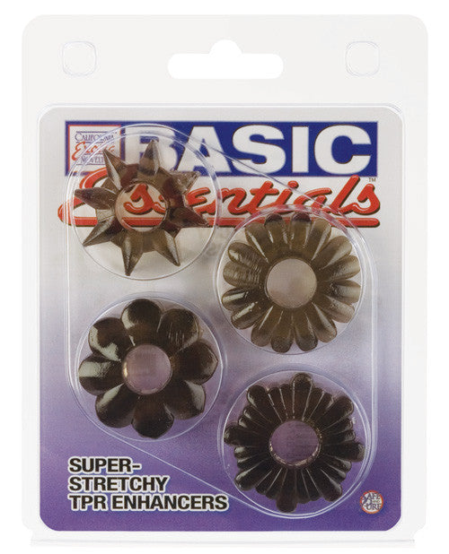 Basic Essentials Set Of 4 Rings - Smoke