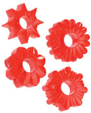 Basic Essentials Set Of 4 Rings - Red