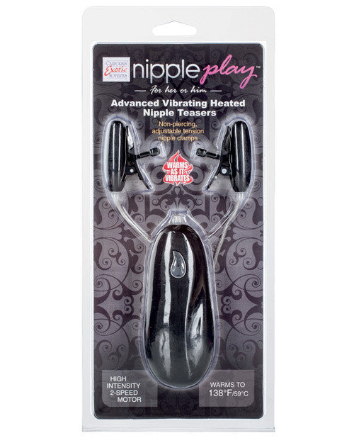 Nipple Play Advanced Vibrating Heated Nipple Teasers - Black