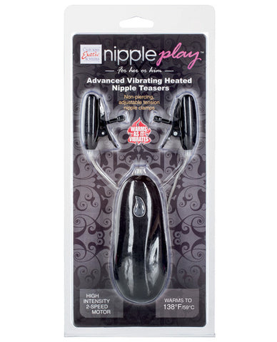 Nipple Play Advanced Vibrating Heated Nipple Teasers - Black