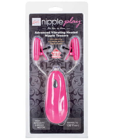 Nipple Play Advanced Vibrating Heated Nipple Teasers - Pink