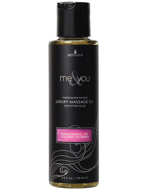 Sensuva Me & You Massage Oil - 4.2 Oz Pomegranate Fig-coconut Plumeria