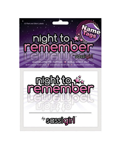 Night To Remember Party Name Tags - Pack Of 12 By Sassigirl