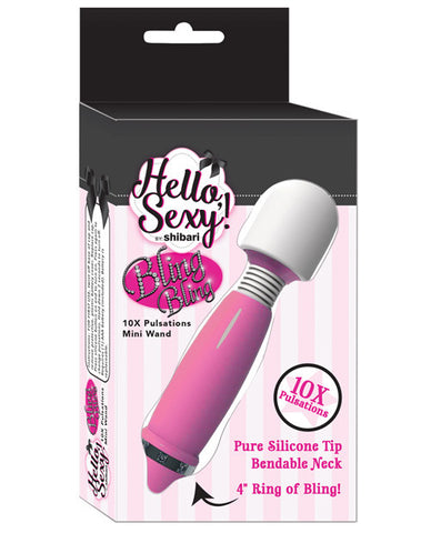 Shibari Hello Sexy Bling Mini Wand - Pink