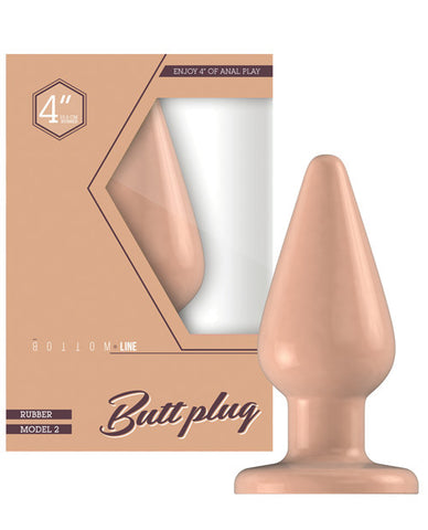 Shots Bottom Line Buttplug 4" Rubber Model 2 - Flesh