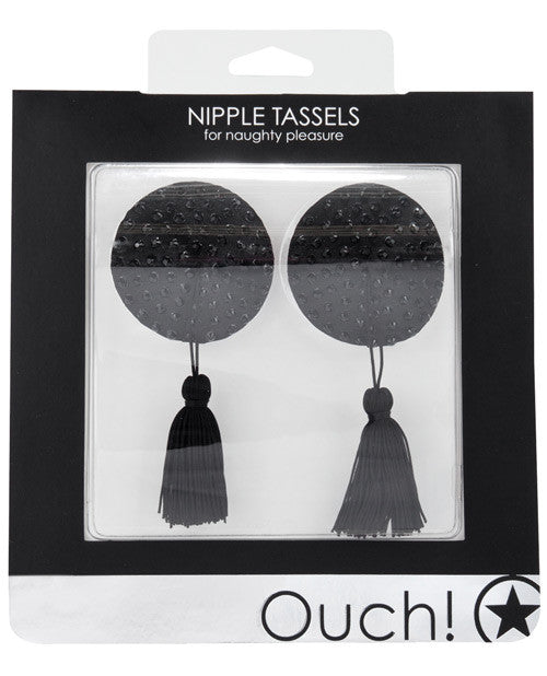 Shots Ouch Round Nipple Tassels - Black