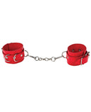 Shots Ouch Leather Cuffs - Red