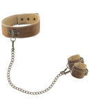 Shots Ouch Collar W-handcuffs - Brown