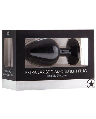 Shots Ouch Extra Large Diamond Buttplug - Black