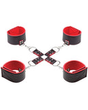 Shots Ouch Reversible Hogtie Cuffs - Red