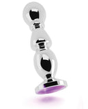 Shots Rich 4.8" Butt Plug W-crystal - Silver-purple Sapphire