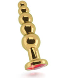 Shots Rich 4.9" Butt Plug W-crystal - Gold-red Sapphire