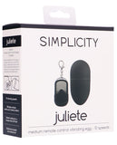 Shots Simplicity Juliete Medium Remote Control Vibrating Egg - 10 Speed Black