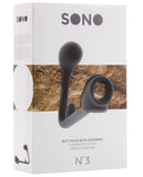 Shots Sono Butt Plug W-cockring #3 - Black