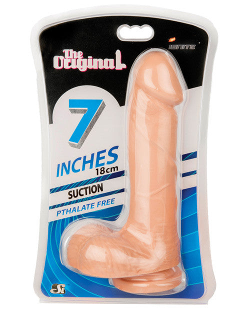 Ignite 7" Suction Cup Dong W-balls - Flesh