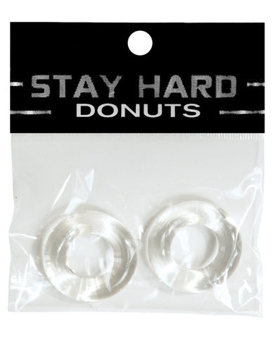 Ignite Thick Power Stretch Donut Cock Ring - 2 Clear  2 Pack