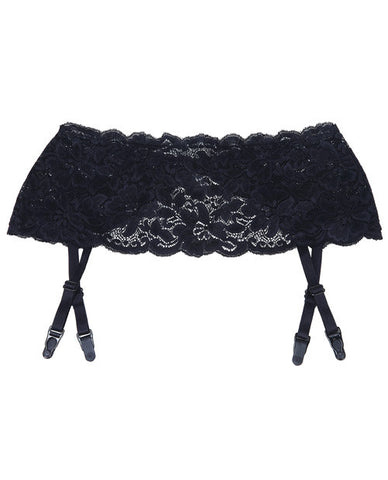 Stretch Lace Garter Belt W-adjustable Garters Black O-s