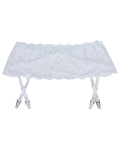 Stretch Lace Garter Belt W-adjustable Garters White O-s