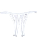 Scalloped Embroidery Crotchless Panty White 1x-2x