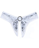 Stretch Lace Open Front & Back Panty White L-xl