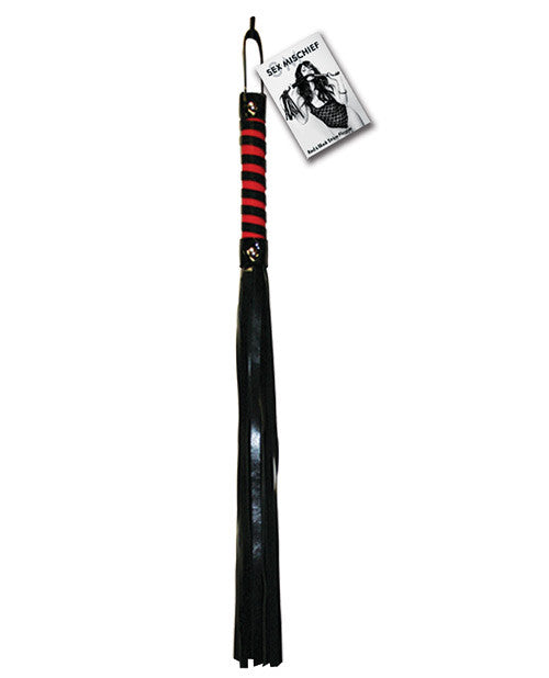 Sex & Mischief Stripe Flogger - Black & Red