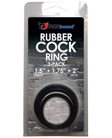 Sportsheets Manbound Rubber Cock Ring - Pack Of 3