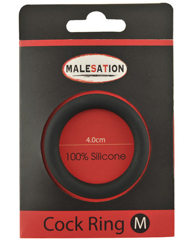 Malesation Silicone Cock Ring Medium - Black