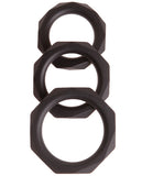 Malesation Diamond Silicone Cock Ring Set - Pack Of 3