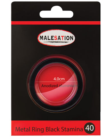 Malesation Nickel Free Metal Ring Black Stamina - 40 Mm