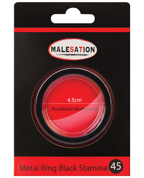 Malesation Nickel Free Metal Ring Black Stamina - 45 Mm