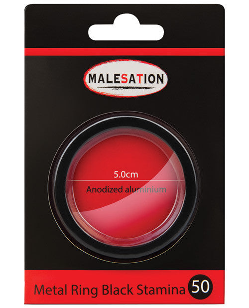 Malesation Nickel Free Metal Ring Black Stamina - 50 Mm