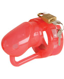 Malesation Silicone Penis Cage Small - Red-clear