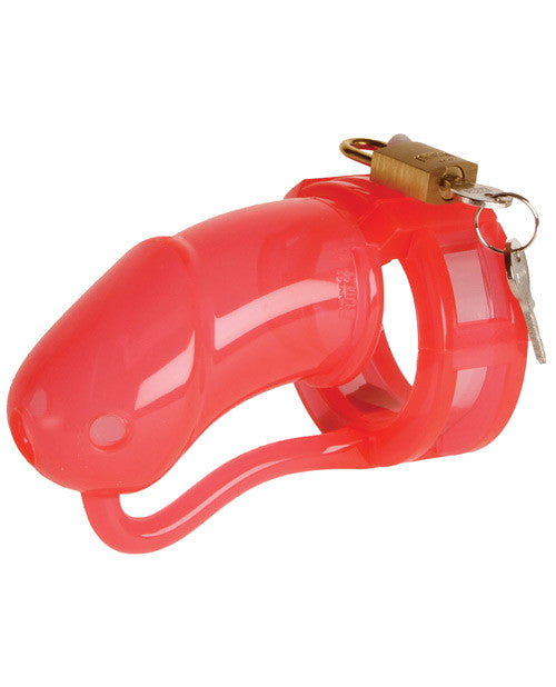 Malesation Silicone Penis Cage Large - Red-clear