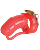 Malesation Silicone Penis Cage Large - Red-clear