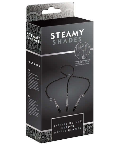 Steamy Shades Y-style Deluxe Beaded Nipple Clamps