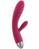 Svakom Barbara Rechargeable Ribbed Rabbit - Plum Red