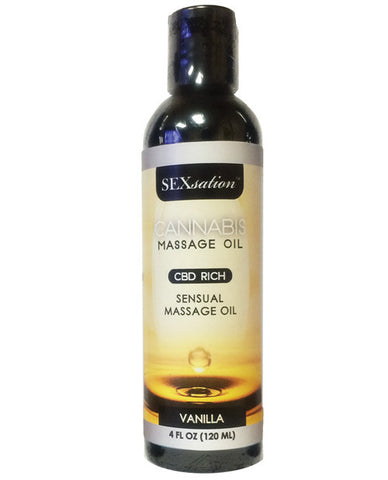 Sexsation Cannabis Massage Oil - 4 Oz Vanilla