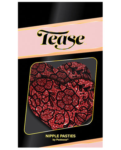 Tease Red Lace Print Heart O-s