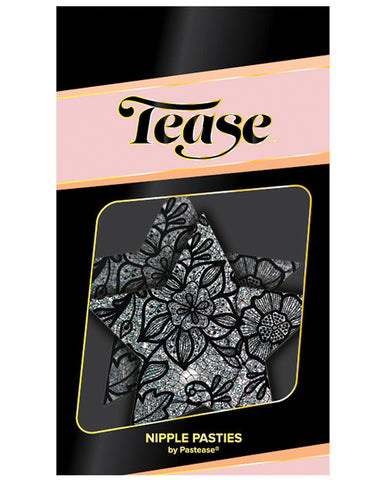 Tease Silver Lace Print Star O-s