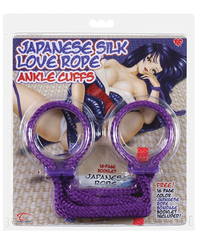 Japanese Silk Love Rope Ankle Cuffs - Purple