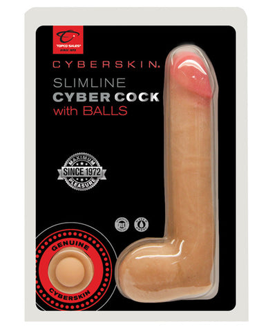 8" Cyberskin Cock W-balls Slimline