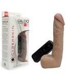 5.5" Insertable Cyberskin Vibrating Cock W-balls - Cinnamon