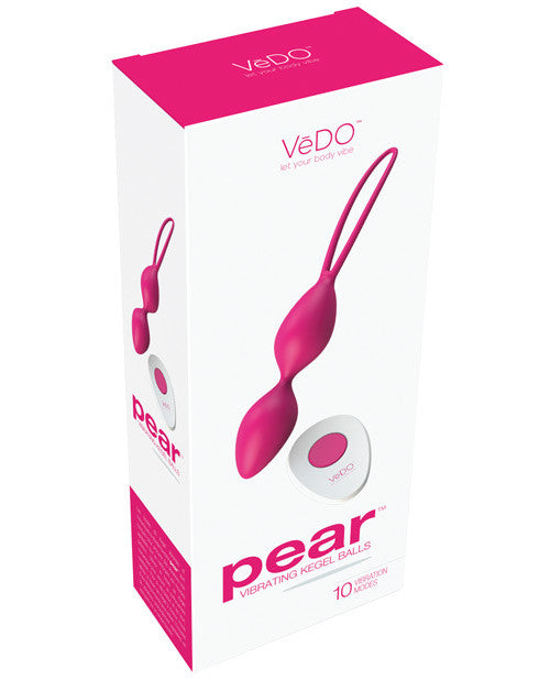 Vedo Pear Rechargeable Kegel Balls - Foxy Pink